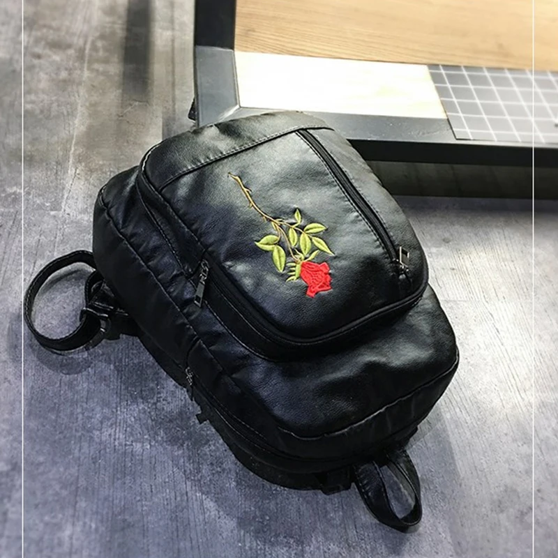 Mynos Роза вышивка рюкзак женские рюкзаки для девочек подростков школьная сумка