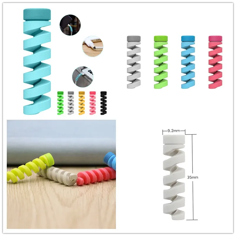 6 шт./компл. защита кабеля намотка чехол для передачи данных от веревки пружинный