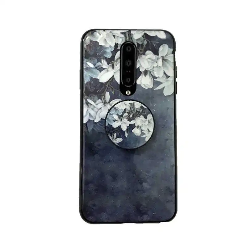 with holder 2 Цветочный блестящий чехол для телефона OnePlus one plus 7 pro 6 6T 5 5T ремешок для браслета держатель для кольца на палец мягкая задняя крышка Coque Fundas - Цвет: with holder 2