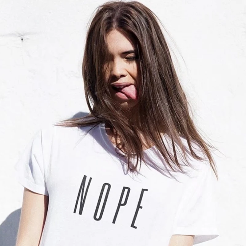 2018 Лето Простой стиль Для женщин футболка Неа принты Забавные футболки с