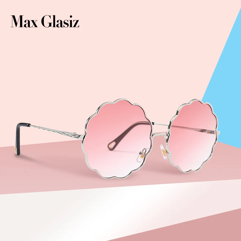 Max Glasiz Новое поступление хит продаж трендовые Круглые Солнцезащитные очки для