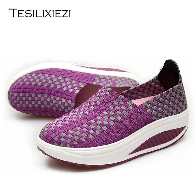 Увеличивающие рост летние туфли Для женщин Спорт для на танкетке кроссовки обувь