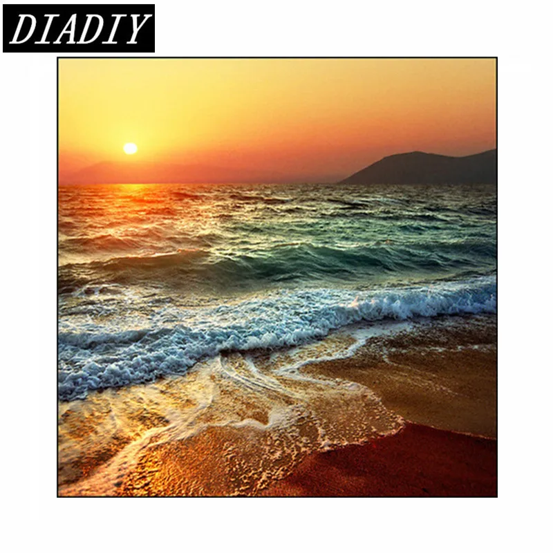 DIY diamond embroidery kits room decoration needlework mosaic 3d cross stitch painting unfinished heart sunshine beach | Дом и сад