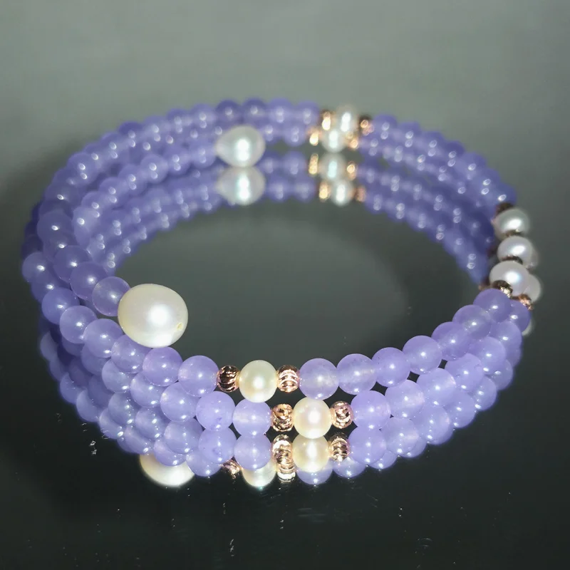 2018 модный двухслойный браслет с фиолетовыми кристаллами эффектом памяти розовое