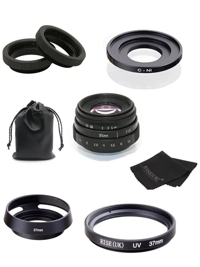 Объектив камеры видеонаблюдения 35 мм f1.6 C для Nikon1: V1/J1/V2/J2/J3/V3/S1/S2/AW1/J4 черный|35mm