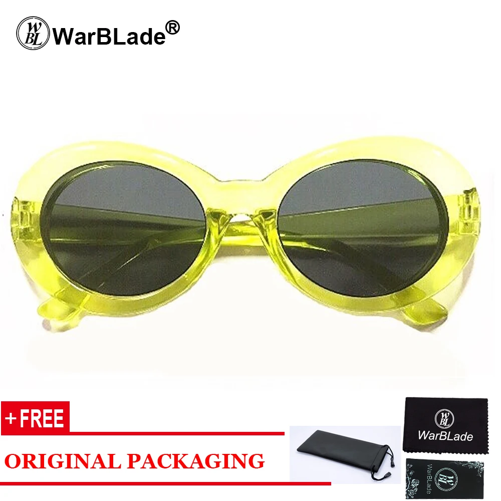clear yellow grey Классические защитные очки, очки в стиле Курта Кобейна, овальные женские солнцезащитные очки, Ретро стиль, солнцезащитные очки для женщин, UV400, Gafas De Sol - Цвет линз: clear yellow grey