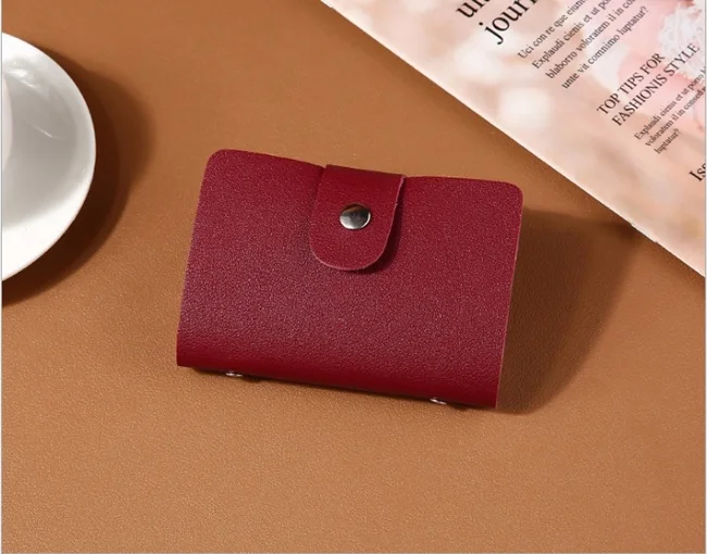 Style-B-red Новинка, чехол для карт из искусственной кожи с функцией 24 бита, бизнес-держатель для карт для мужчин и женщин, сумка для кредитных карт, ID, паспорта, карт, кошелек H088 - Цвет: Style-B-red