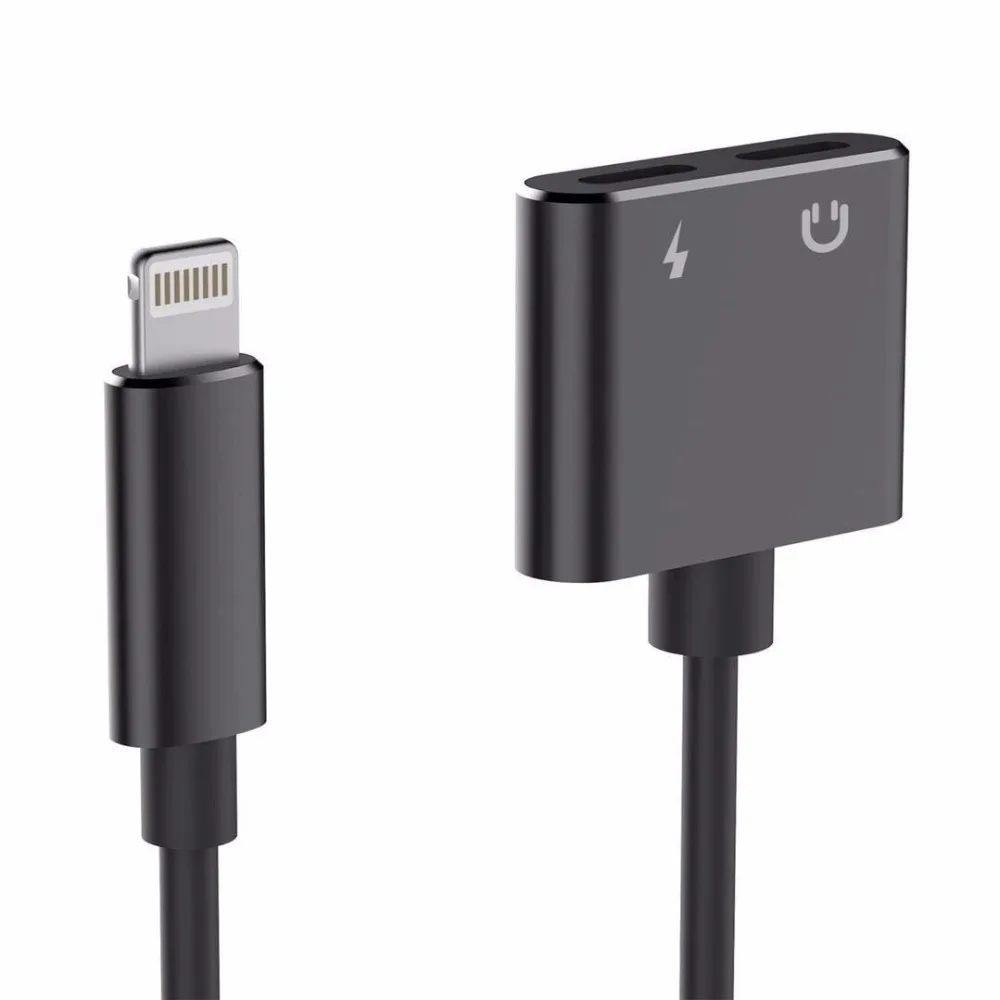 Leadzoe от 1 до 2 Lightning Dual сплиттер кабель Поддержка аудио микрофон зарядное