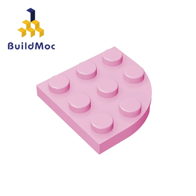 BuildMOC 30357 пластина Круглый угол 3x3 для строительных блоков детали сделай сам