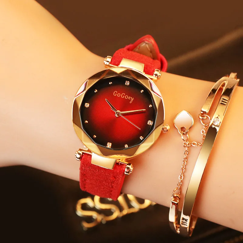 Новые женские часы роскошное платье Relojes Кристалл Gogoey женские элегантные кварцевые наручные часы Mujer из искусственной кожи часы Feminino Relogio