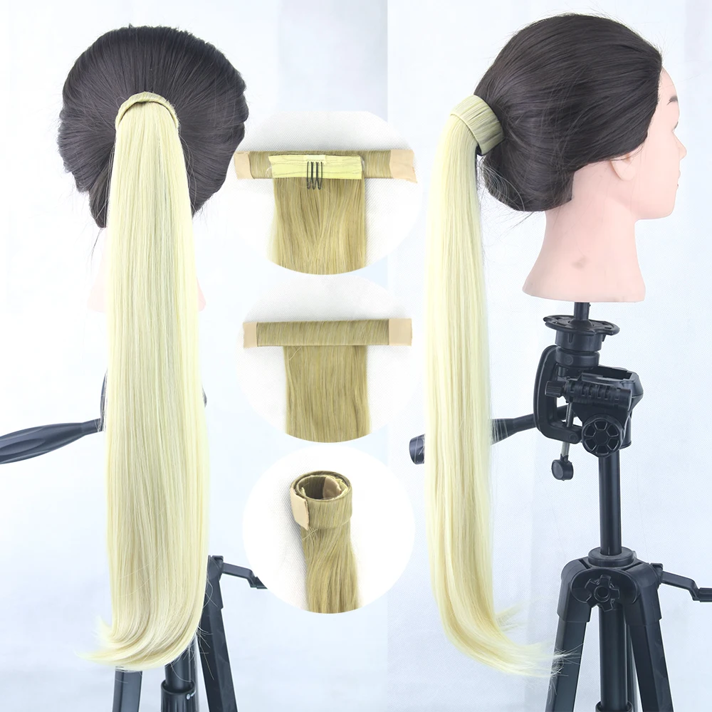 Soowee длинные высокотемпературные волокна прямые синтетические волосы хвостики с