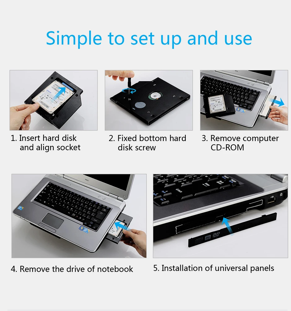 SATA 3,0 2nd HDD Caddy 9,5 мм 2," 2 ТБ SSD чехол Корпус жесткого диска для ThinkPad IBM ноутбука DVD-ROM Оптический отсек