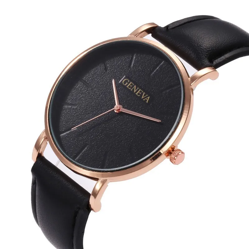 geneva10-rose black Поступление мужские часы модные декоративные часы с хронографом мужские часы спортивные наручные часы с кожаным ремешком Relogio Masculino Reloj - Цвет: geneva10-rose black