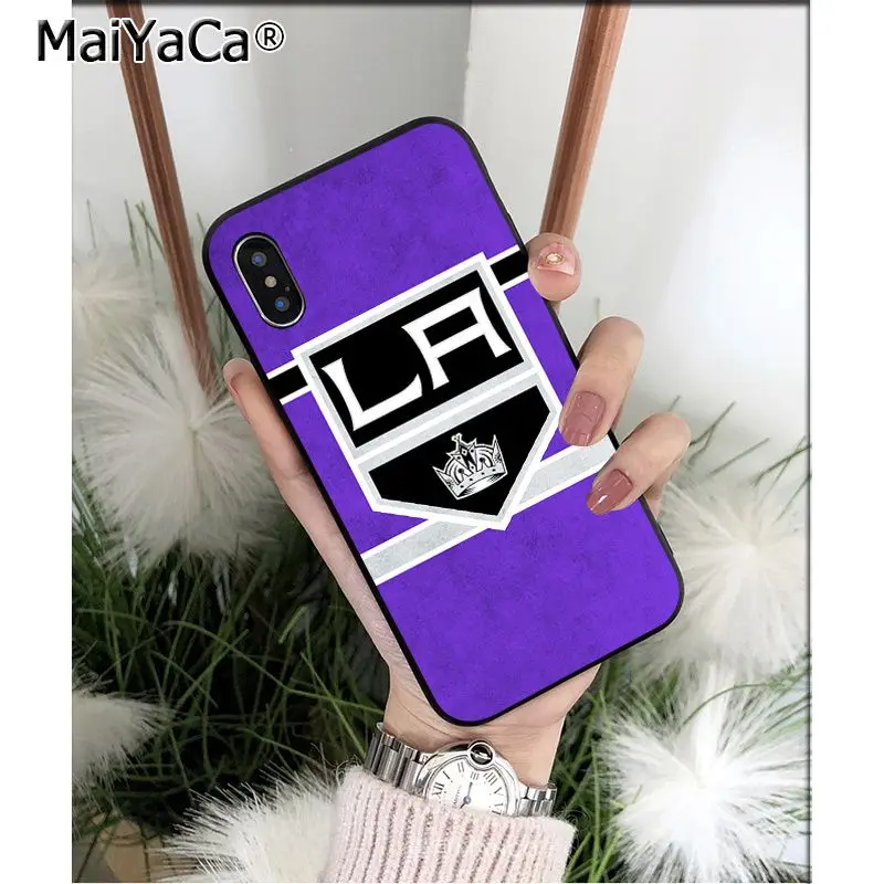 MaiYaCa Los Angeles Kings мягкий, силиконовый, из ТПУ черный чехол для iPhone X XS MAX 6 6S 7 7plus 8 8Plus 5 5S XR