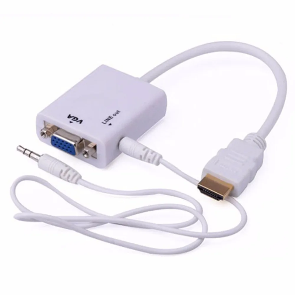 HDMI к VGA адаптер позолоченный папа Женский конвертер ПК ноутбук HDTV проекторы и