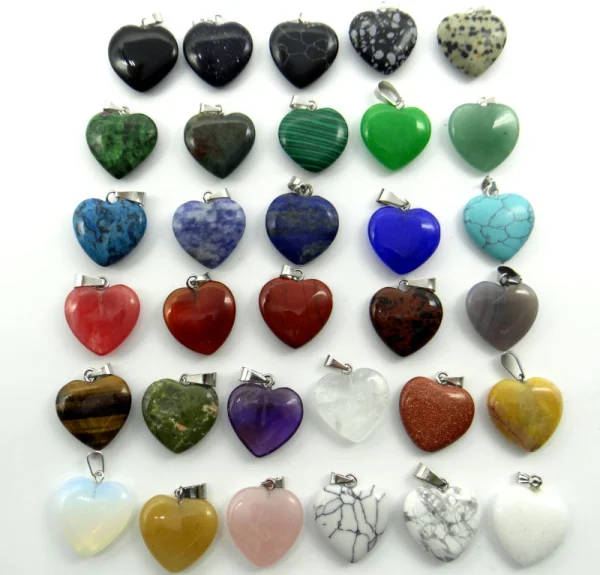 Натуральный камень кварцевый кристалл бирюза авантюрин тигровый глаз сердце