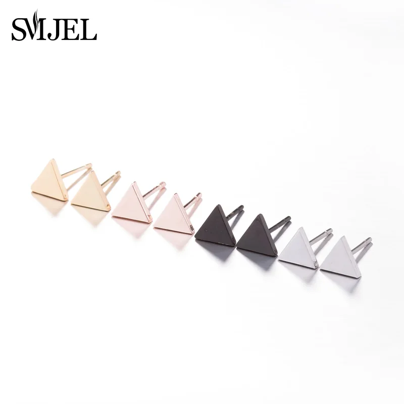 Черные серьги SMJEL из нержавеющей стали ювелирные изделия серьги-гвоздики в виде