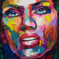 francoise nielly canvas painting caudros decoracion wall art pictures for living room palette knife portrait face oil painting16