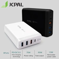 jcpal type c pd charger 60w 20v3a desktop laptop charger usb quick charger 18w 9v2a qc3 0 usb a ports