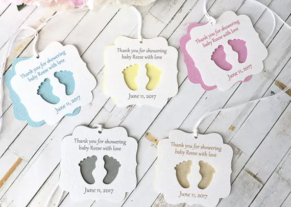 Персонализированные подарочные бирки ножки и baby shower с надписью Thank you Добро