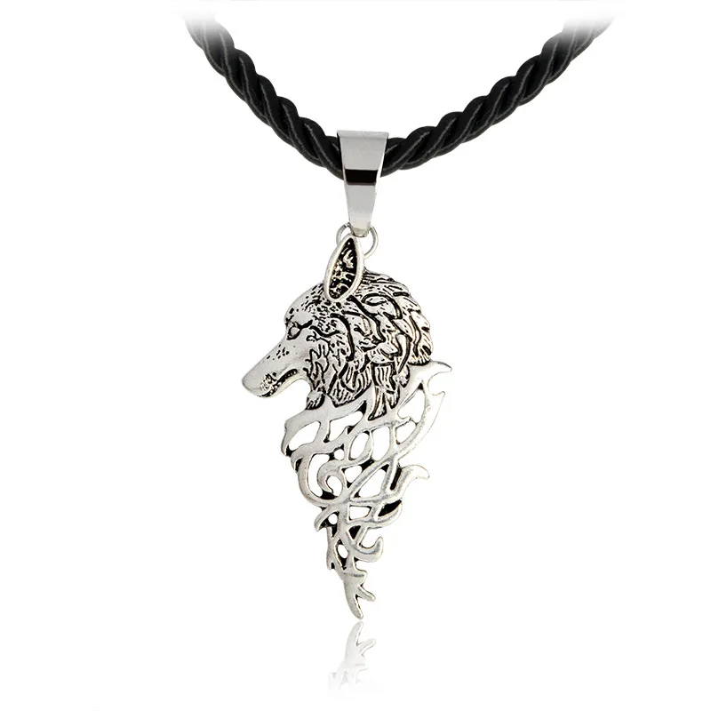 Homme Викинг Волчья Голова Кулон Цепочки и ожерелья Игра престолов животного Neckless