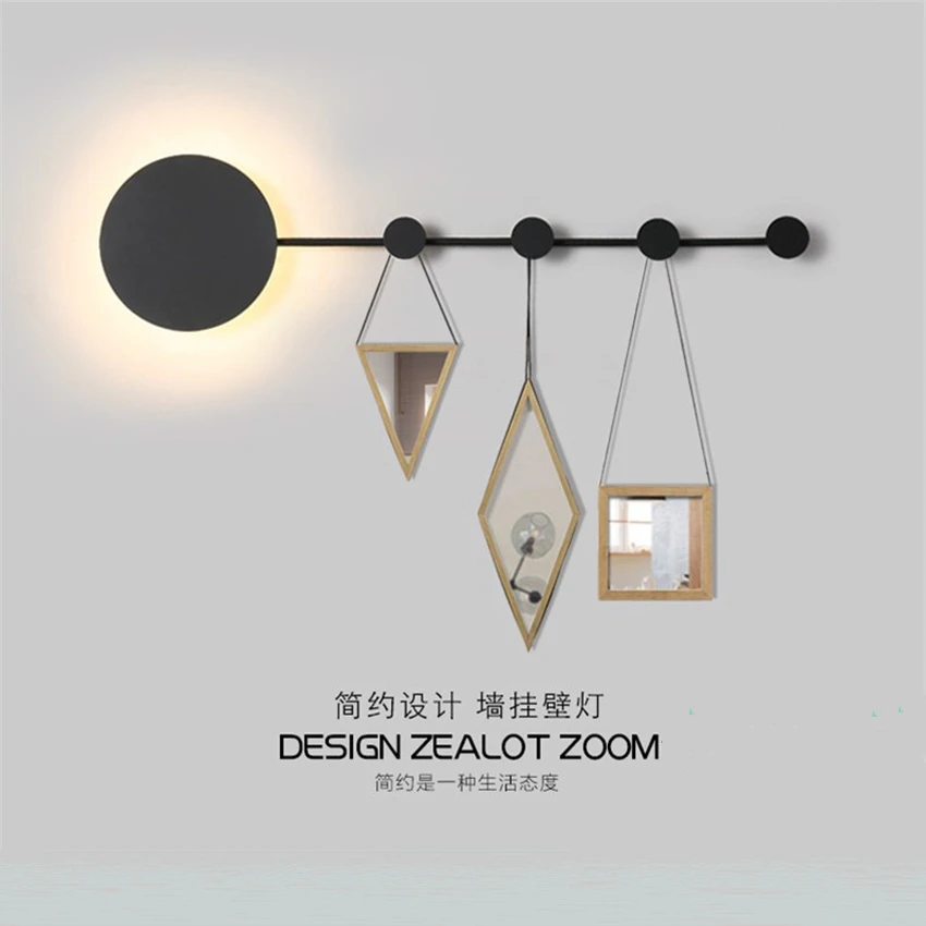 Круглые Железные подвесные Настенные светильники в скандинавском стиле лампы