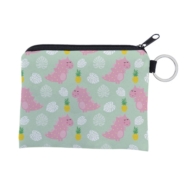

Jomtokoy Cute dinosa printing waterproof Purse Card Key Pouch Small Zipper Coin Purse Card Holder Mini Square Wallet lqb3019