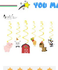 Farm Animals Straw 25PCS Paper Straws Birthday Party Festive Supplies Decoration Paper Drinking Straws Holiday Straws