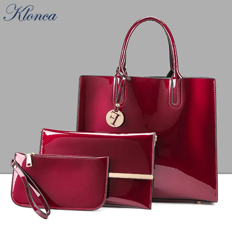 Klonca Бесплатная доставка Новый дизайн женская сумка на молнии 3 цвета бизнес pu