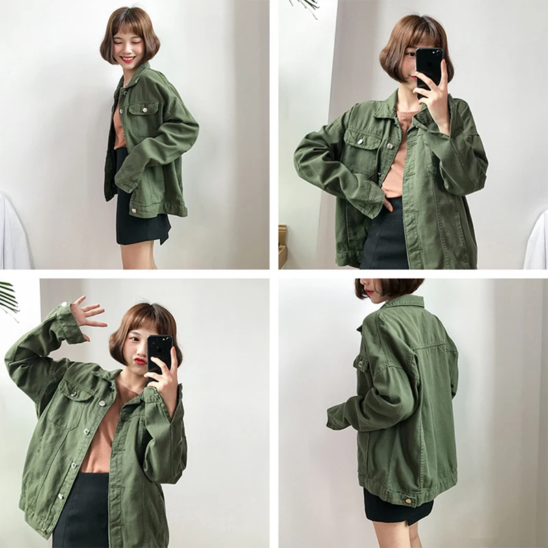 Весенняя ковбойская куртка для женщин Короткая Повседневная Базовая джинсовая с