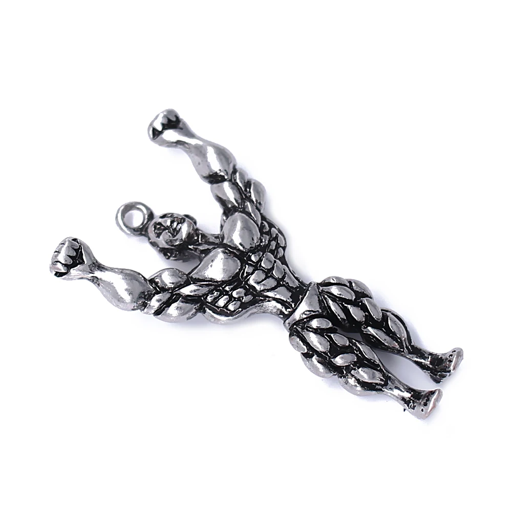 Модный 3D бодибилдер мускулистый Геркулес кулон крепкий металлический гламурный