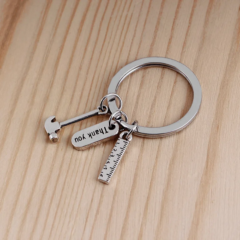 

20pcs/lot Fashion Personality Tool Hammer Ruler Tool Combination Keychain Alloy Key Rings For Bag/Key Accessories