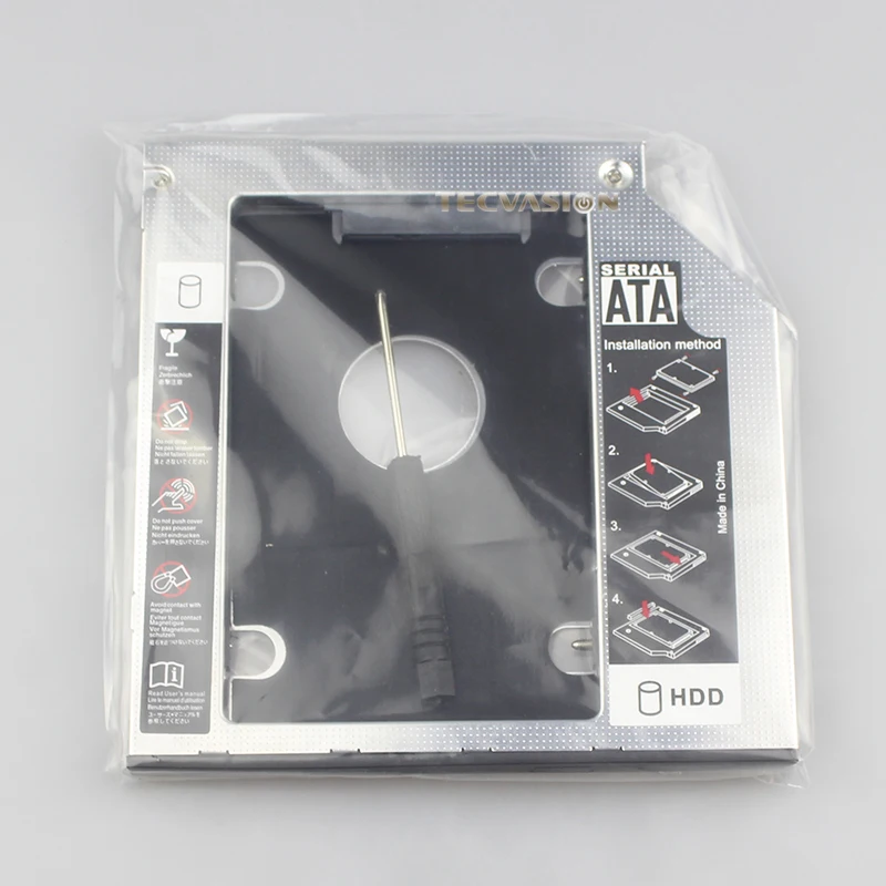 Алюминиевый корпус SATA 3 0 для 2 го жесткого диска Caddy 9 5 мм дюймового SSD чехла с