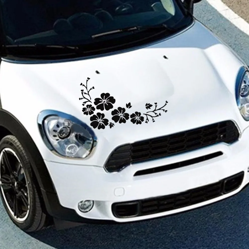 2 Pieces/Lot Car Styling 30*17CM Waterproof Sticker Cute Engraving Hibiscus Flower Pattern Delicate Individuality Stickers | Автомобили и