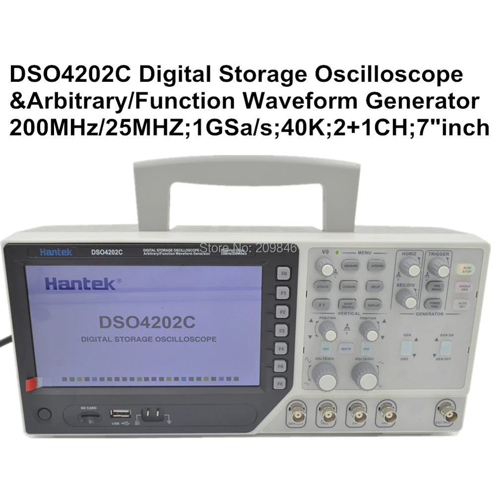 Hantek DSO4202C 2 канальный цифровой осциллограф 1 канал произвольный/функция генератор