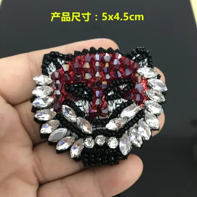 Лисья голова кристаллическое аппликация Рукодельные принадлежности винтажный вышитый нашивка для футболки или свитера декорация.