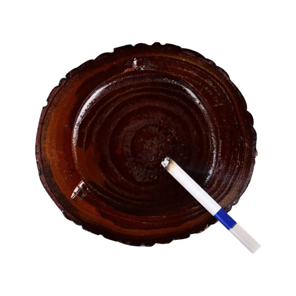 

1pc Round Natural Wood Ashtray Handmade Cigarette Cigar Tobacco Smoking Cylinder Holder Tobacco Smoking Ash Tray Case