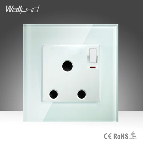 15A UK Socket Wallpad White High Quality Crystal Glass 15 South Africa Wall Free Shipping | Обустройство дома