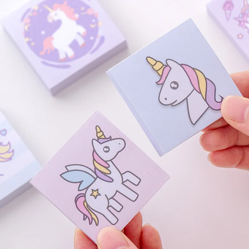 5 шт. милые Kawaii Мультфильм Единорог Блокнот N Times липкая бумага для заметок