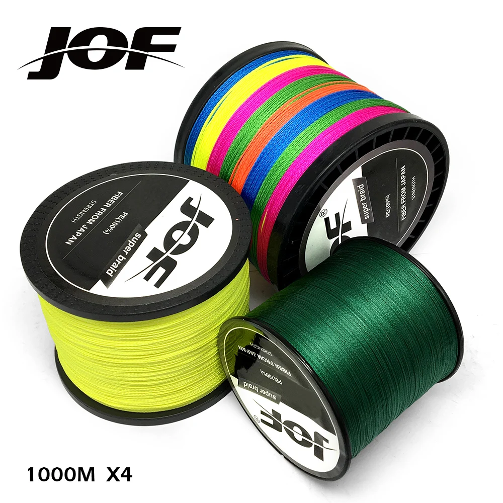 JOF 1000 м PE плетеная рыболовная леска Япония многонитевые лески 10LB-80LB 4 нити для