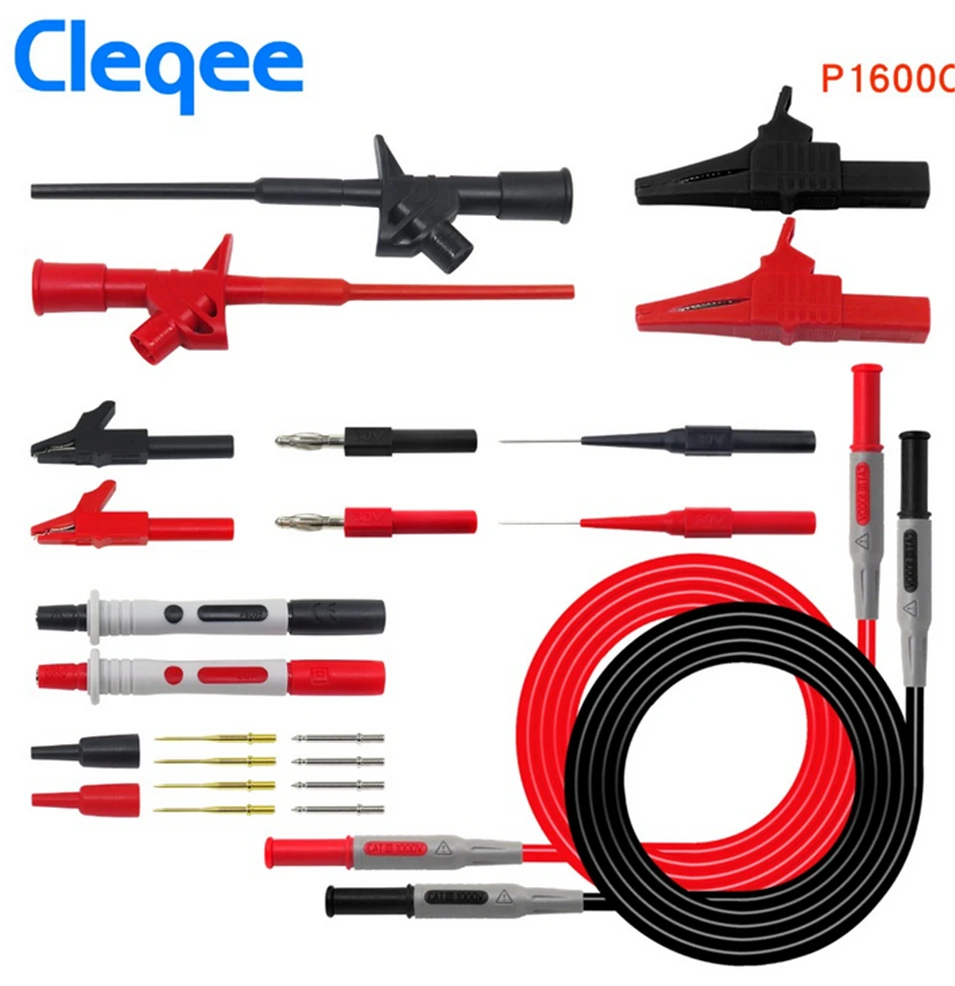 Cleqee P1600C/D/E/F 18 в 1 подключаемый мультиметр тестовые щупы комплект автомобильных