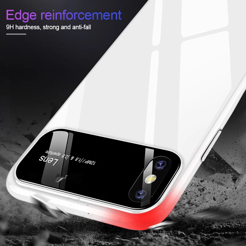 Роскошный чехол RZP для телефона iPhone X 6 закаленное стекло + жесткий из