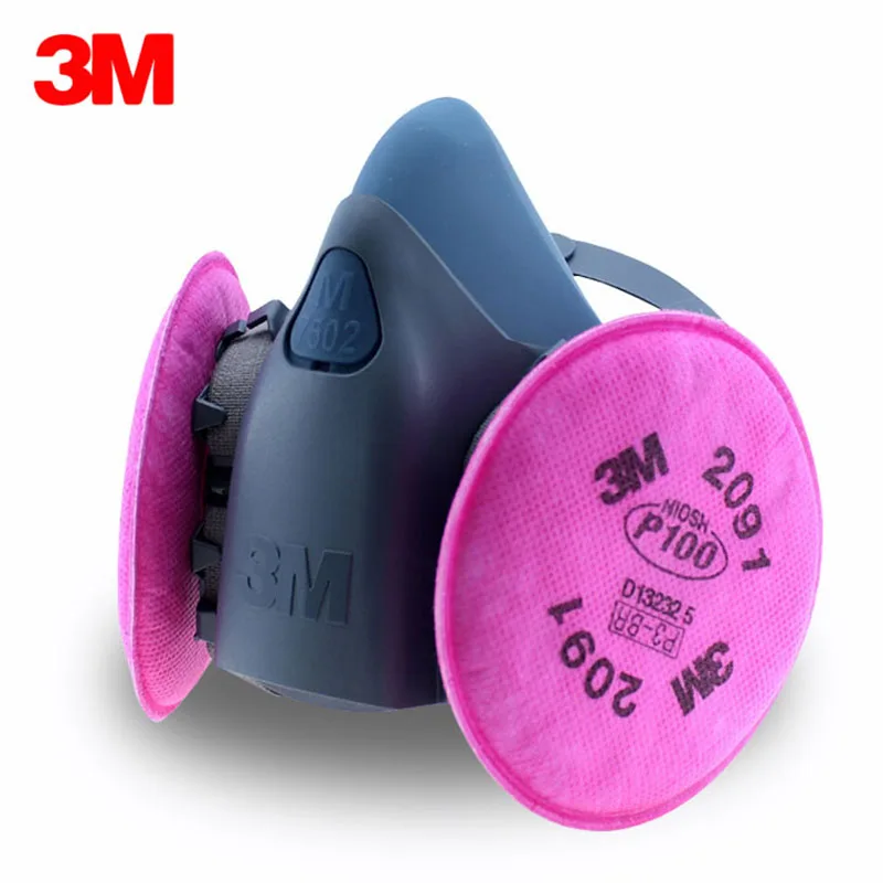 3M 7502 маска+ 2091CN фильтр хлопок Высокая эффективность анти промышленного строительства пыльца дымка защитная маска респиратор