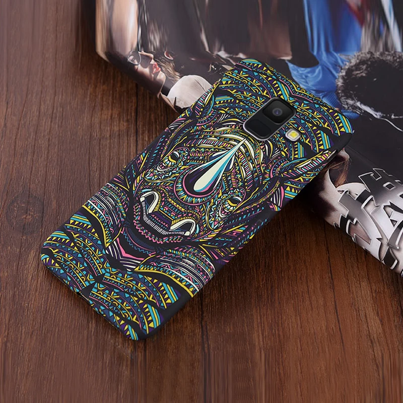 YonLinTan Coque чехол для Samsung Galaxy A6 Plus 2018 A 6 мобильный телефон ночной Слон Тигр Животное