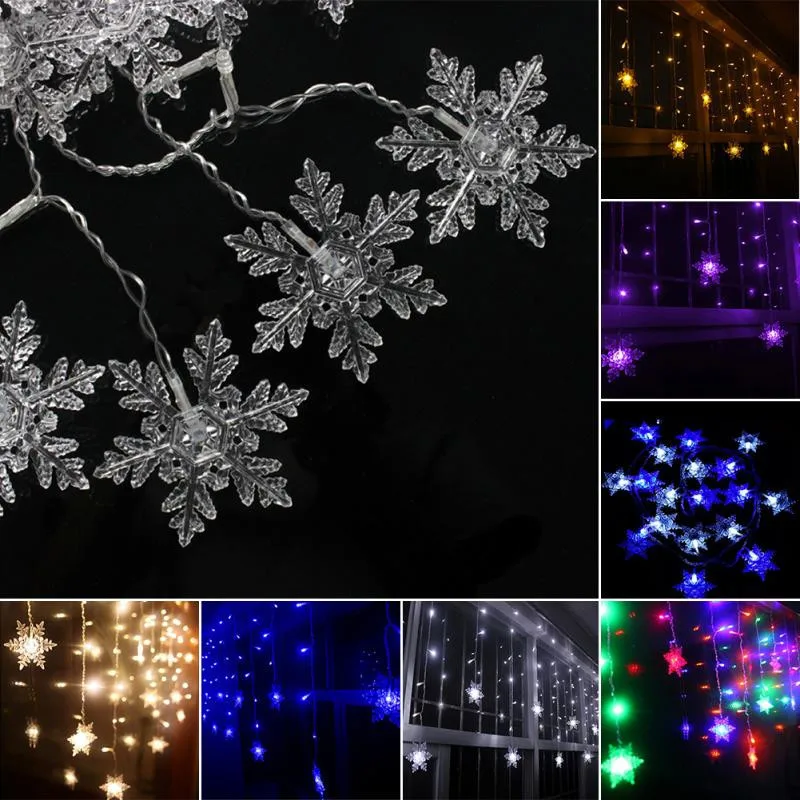3,5 м или 5 м Снежинка светодиодный светильник для занавесок AC220V романтическая декоративная лампа Сказочный светильник 8 режимов вечерние для окна Патио Свадьбы