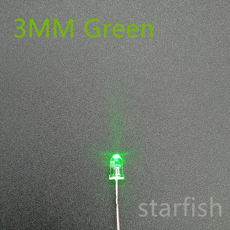 100 шт. путем самостоятельного выбора между 3 мм зеленый набора круглых прозрачных