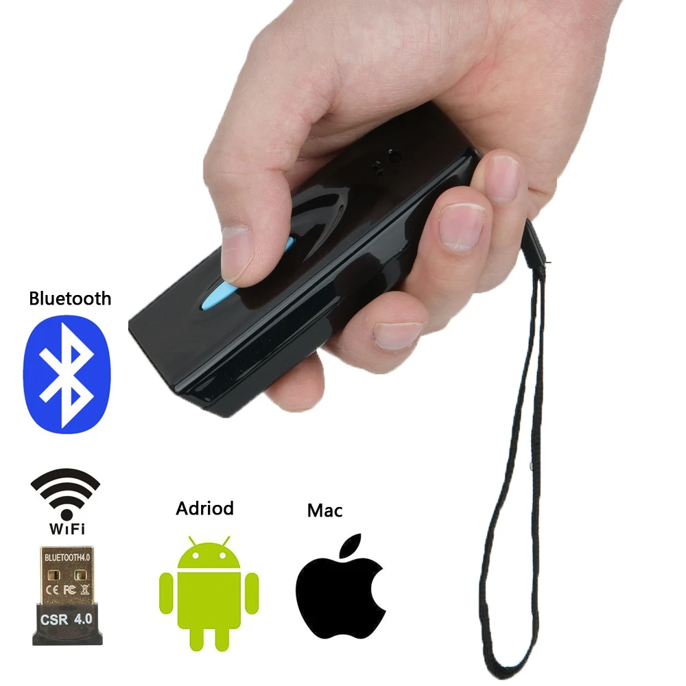 Bluetooth сканер штрих кода 1D портативный беспроводной лазерный/CCD считыватель