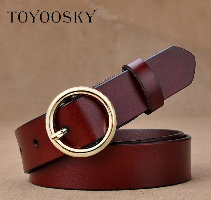 Дамы кожаный ремень ретро кожа круглый застежка Женская Повседневная Дикий pin |