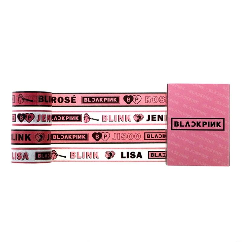 4 шт./компл. Новое поступление Kpop BLACKPINK Jisoo Дженни Роза Лиза милые Васи клейкие ленты бумага маскировки скрапбукинга Стикеры для ноутбука DIY 1,5 см* 5 м