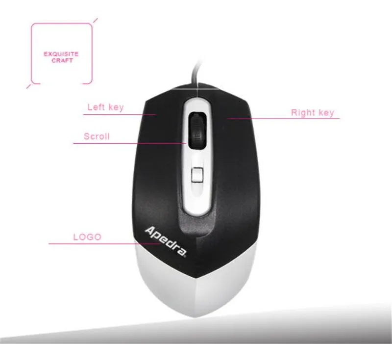 Apedra M5 Профессиональный Проводная оптическая Мышь 3 кнопки 1000 Точек на дюйм 1 2 m USB